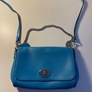 Coach Bright Blue Leather Pocket book